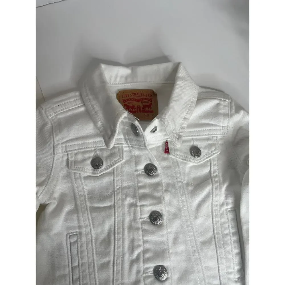 Levi's Toddler Girls White Denim Trucker Jacket Size 2T